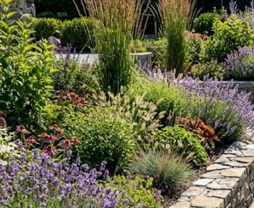 Garden planting with lavender shared by Sophie